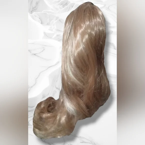 Women's Long Wavy/Curly Blonde Claw Clip-on Pony Tail Hair Extension Piece